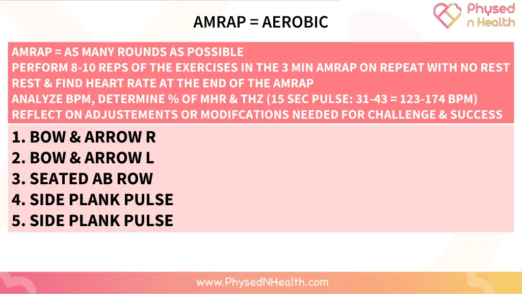 amrap aerobic