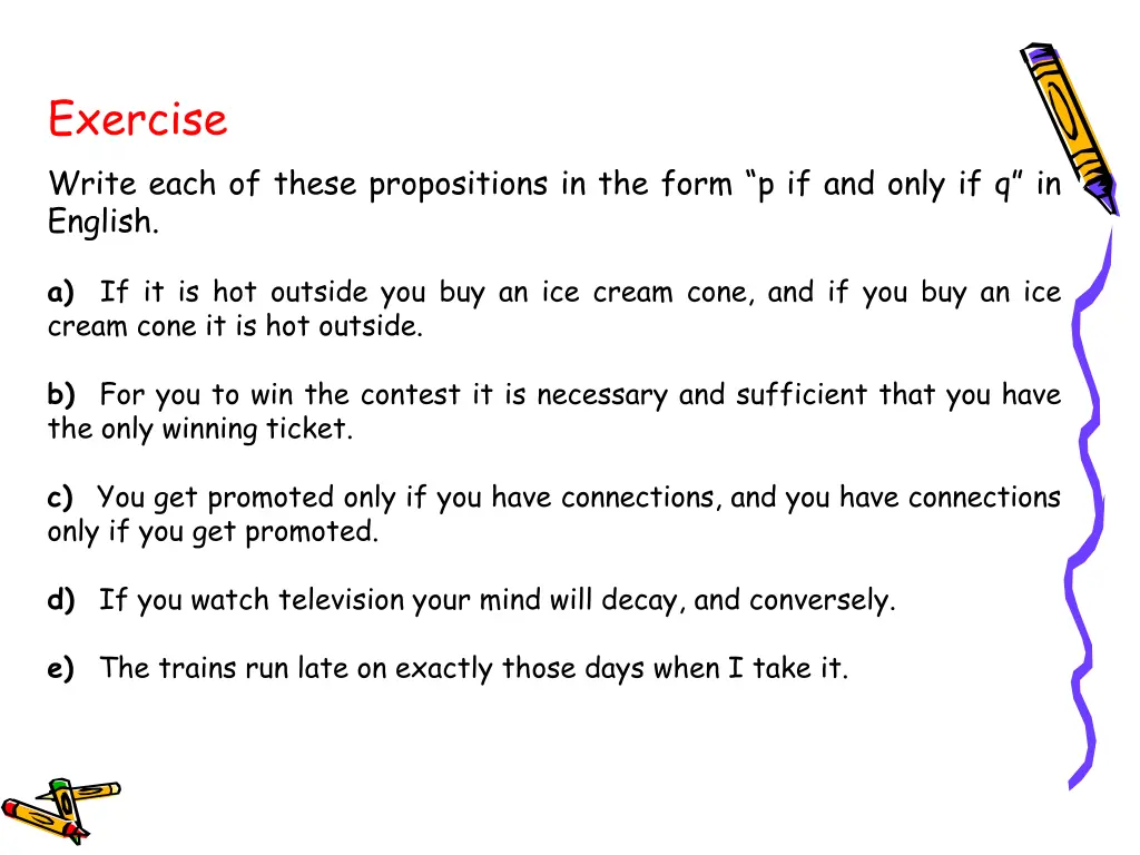 exercise write each of these propositions