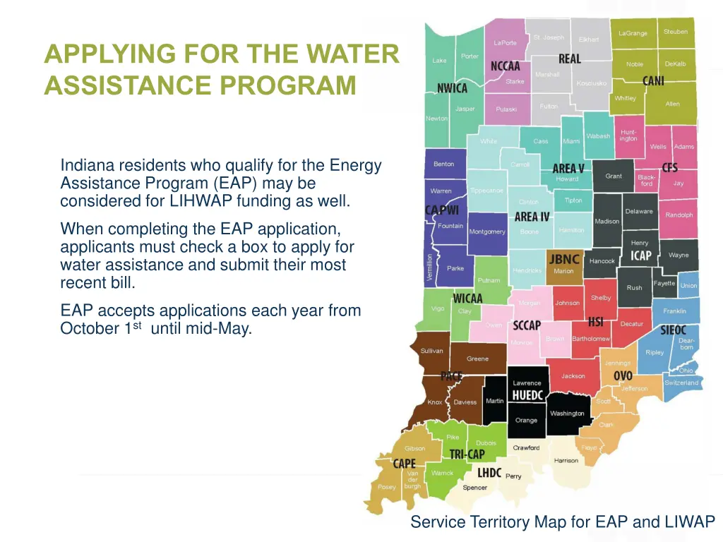 applying for the water assistance program