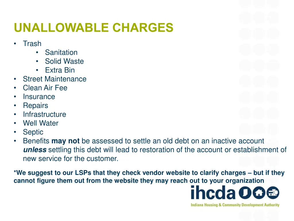 unallowable charges