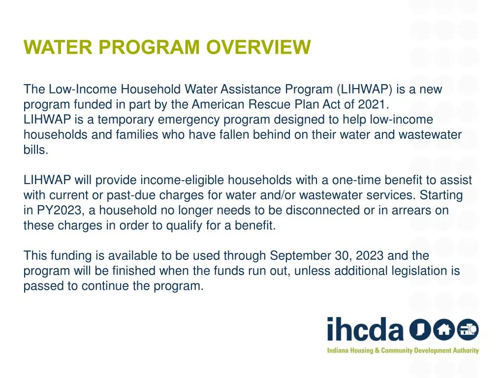 water program overview