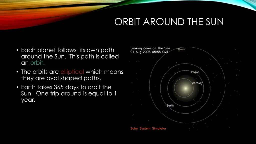 orbit around the sun