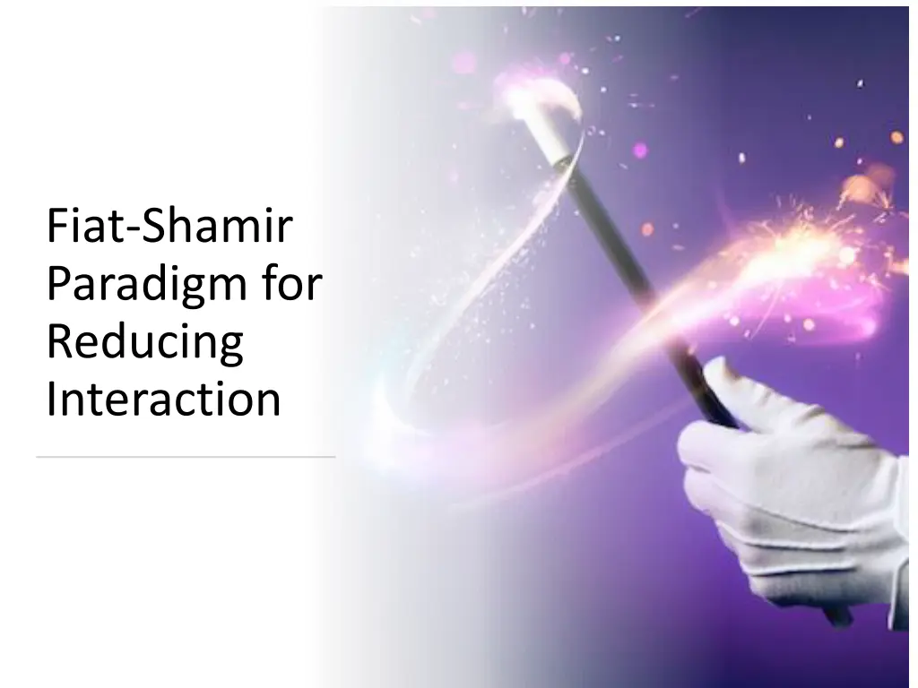 fiat shamir paradigm for reducing interaction