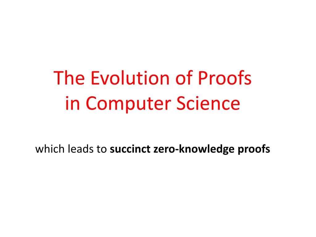 the evolution of proofs in computer science 1