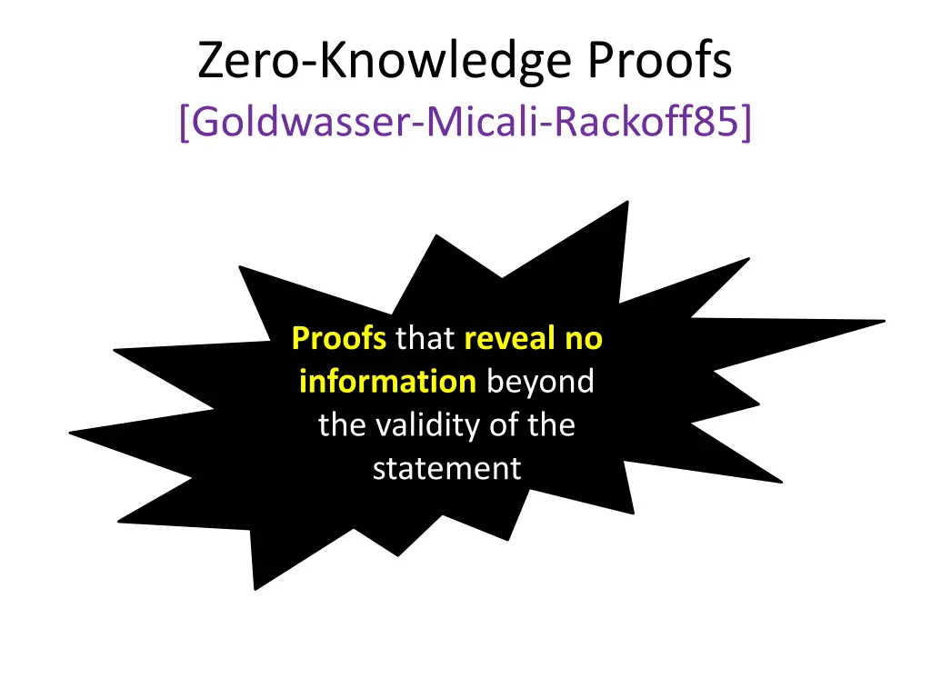 zero knowledge proofs goldwasser micali rackoff85