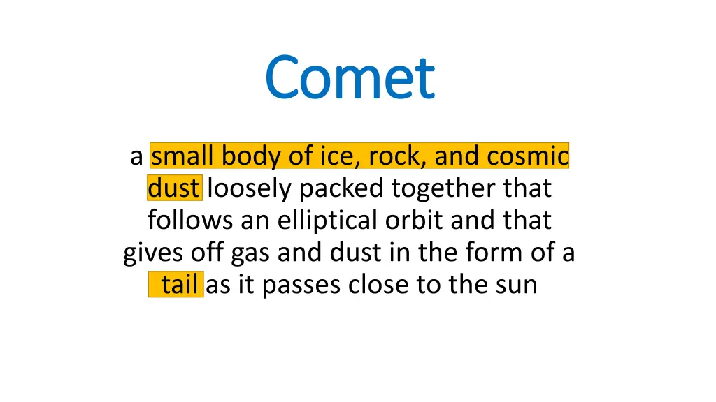 comet comet