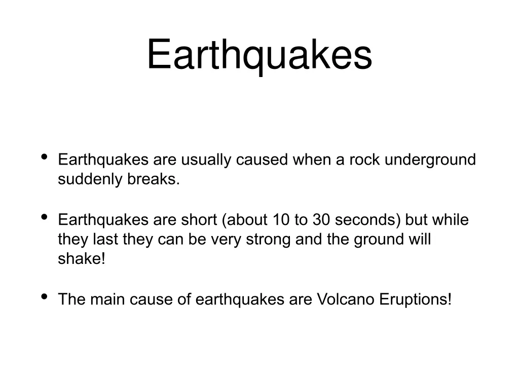 earthquakes