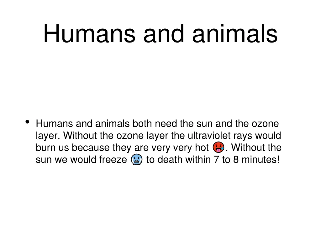 humans and animals