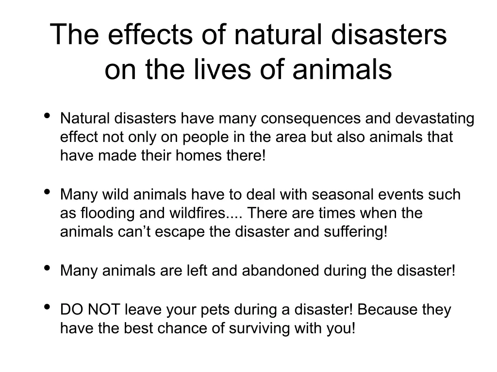 the effects of natural disasters on the lives