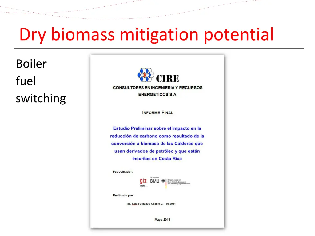 dry biomass mitigation potential