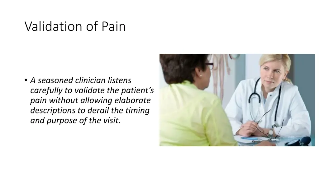 validation of pain