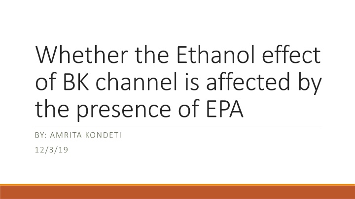 whether the ethanol effect of bk channel