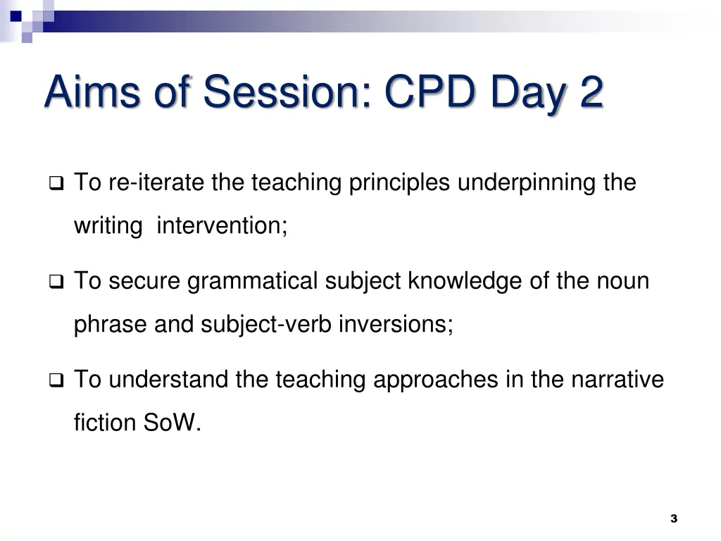 aims of session cpd day 2