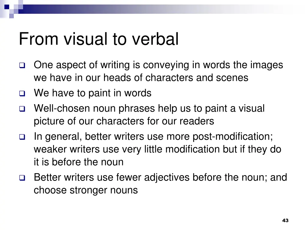 from visual to verbal 1