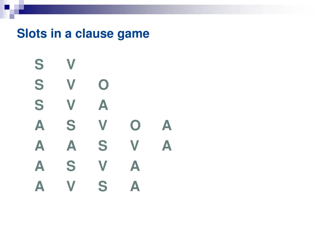 slots in a clause game