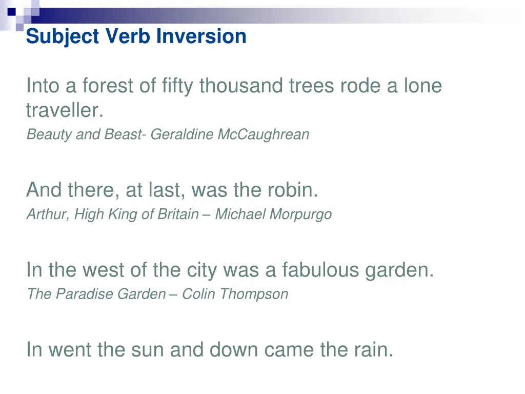 subject verb inversion