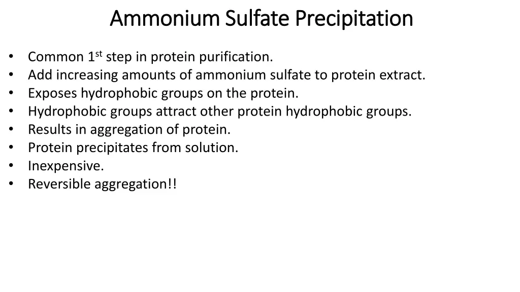 ammonium sulfate precipitation ammonium sulfate