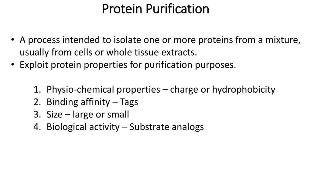 protein purification protein purification