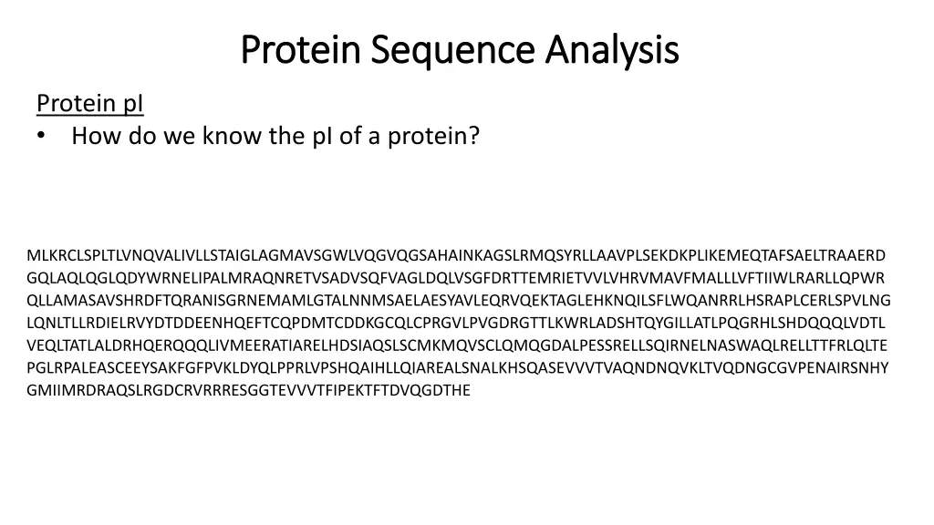 protein sequence analysis protein sequence