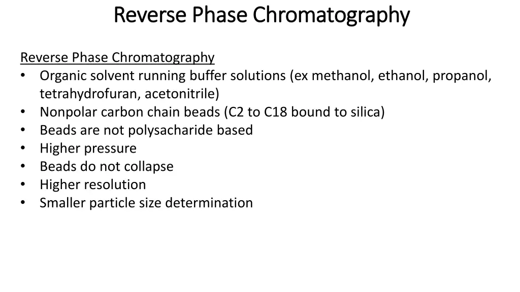 reverse phase chromatography reverse phase