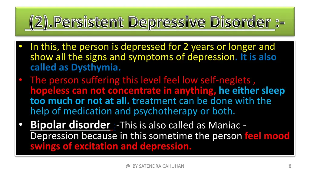 2 persistent depressive disorder