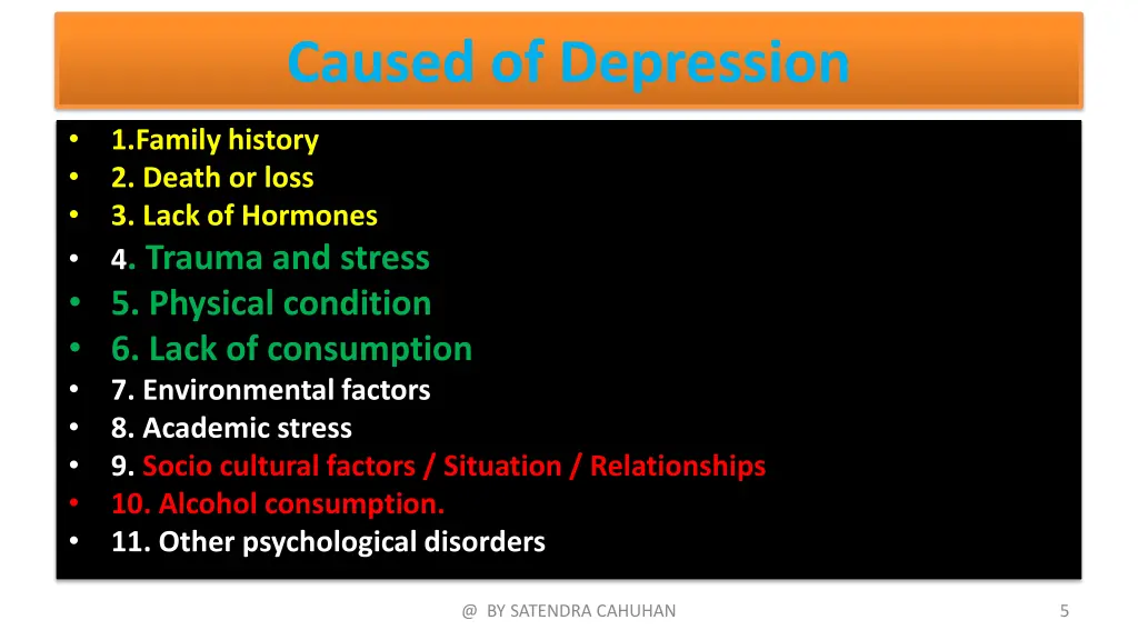 caused of depression