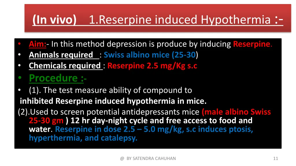 in vivo 1 reserpine induced hypothermia