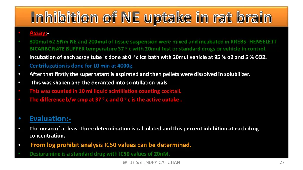 inhibition of ne uptake in rat brain assay 800mul