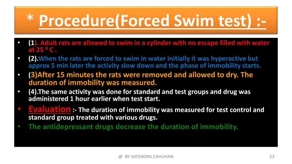 procedure forced swim test