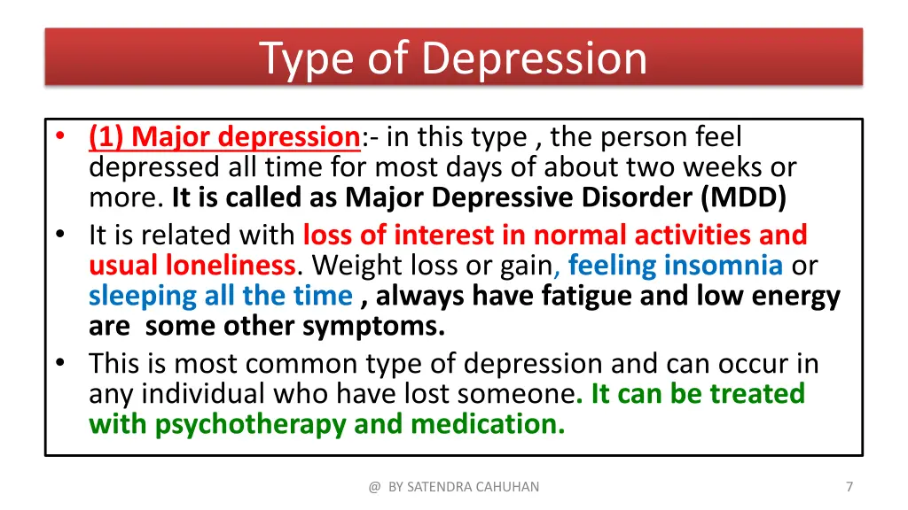 type of depression