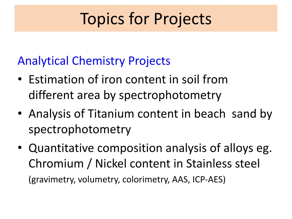 topics for projects 2