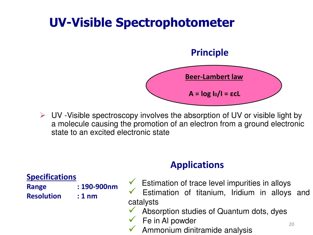 uv visible spectrophotometer