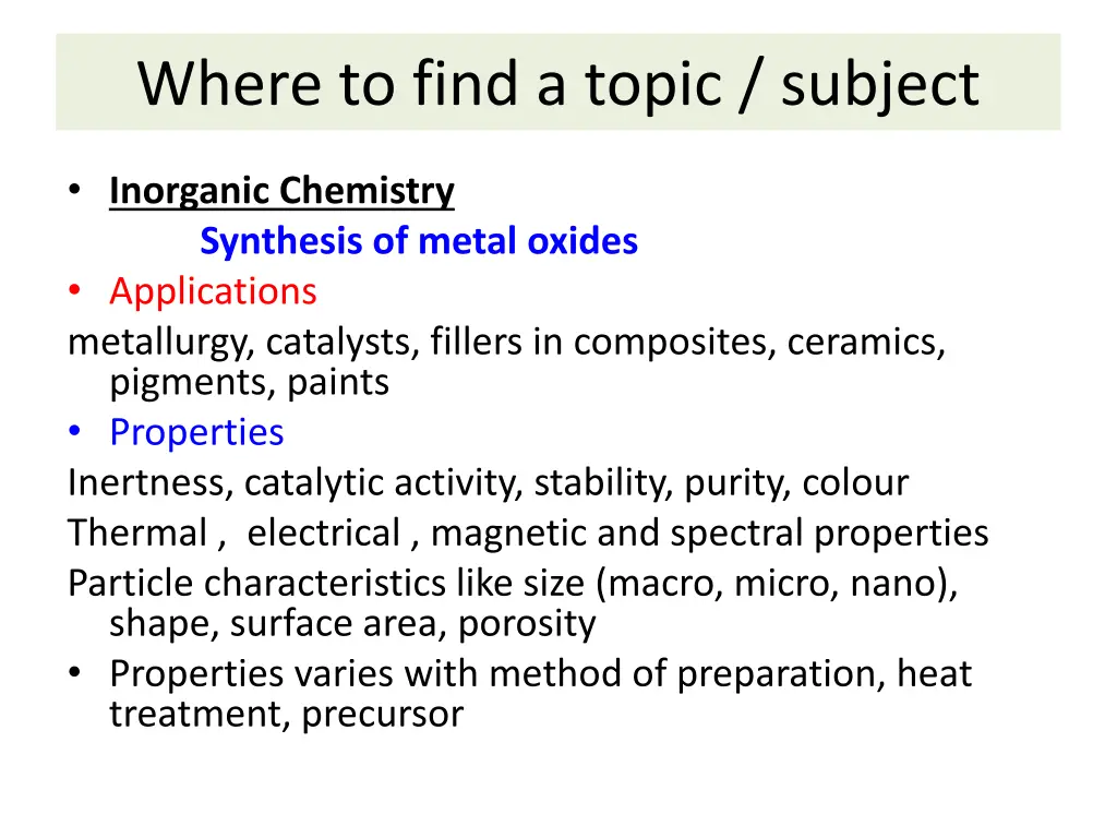 where to find a topic subject