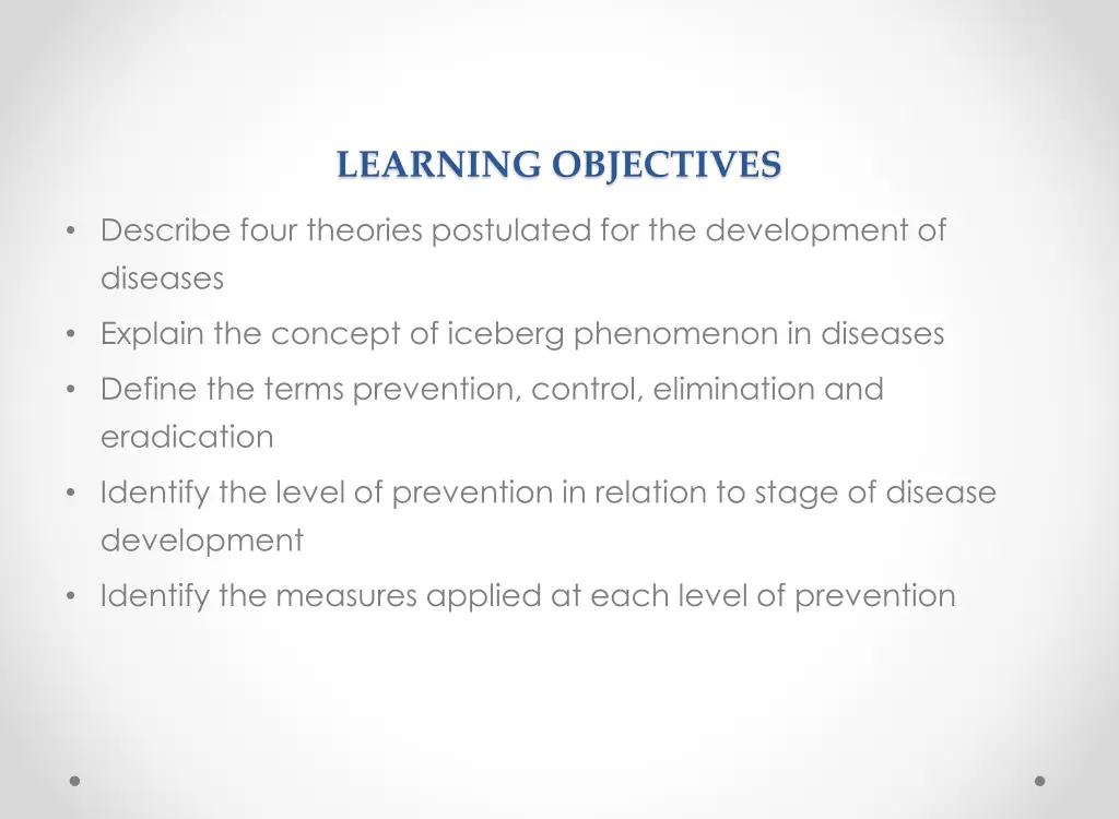 learning objectives