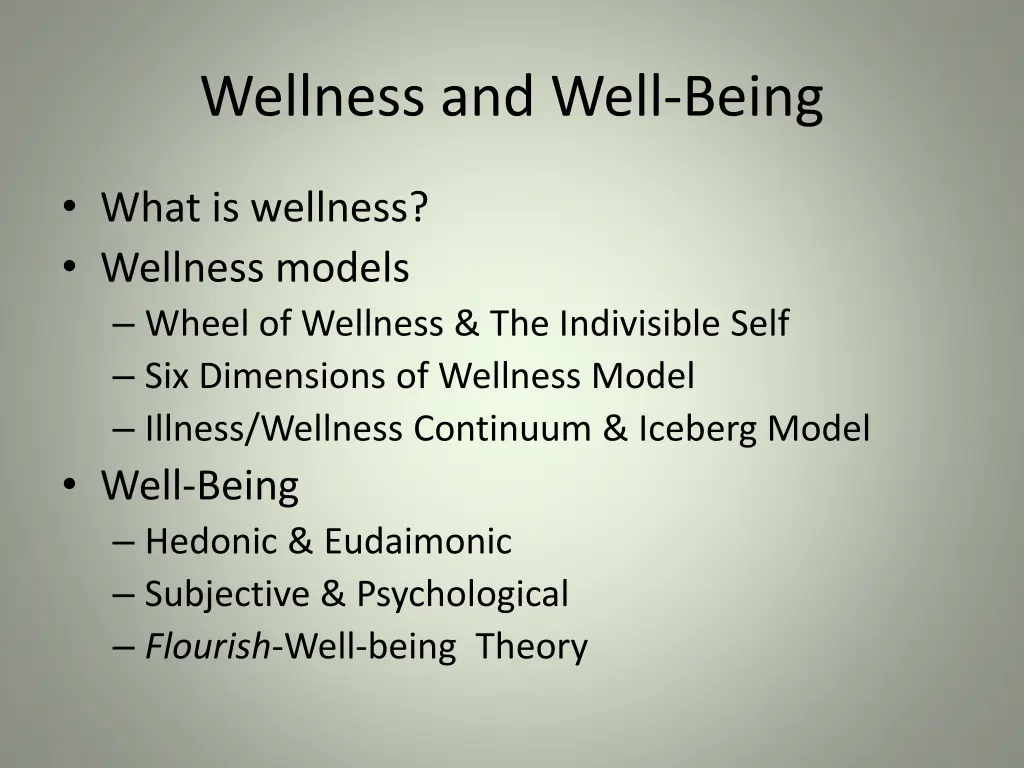 wellness and well being 1