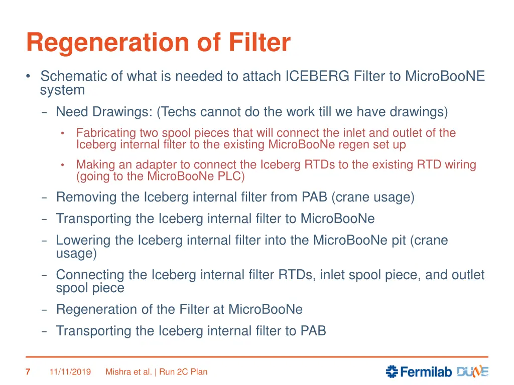 regeneration of filter