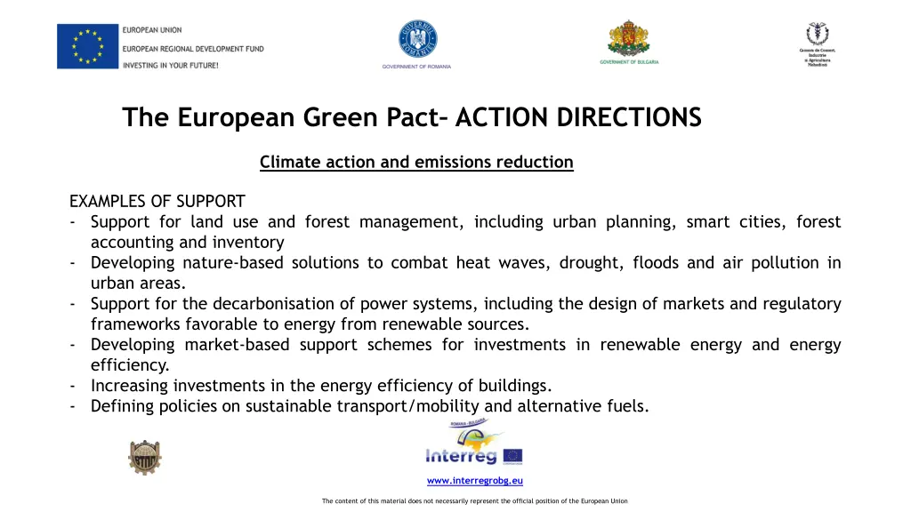 the european green pact action directions