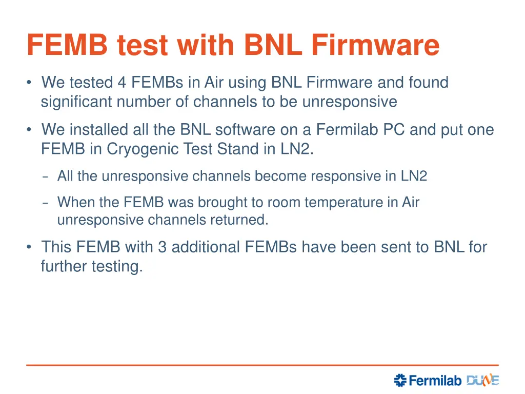 femb test with bnl firmware