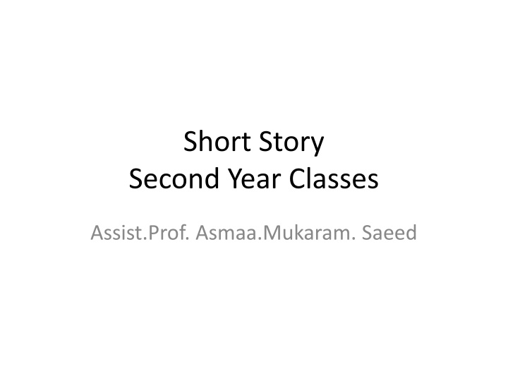 short story second year classes