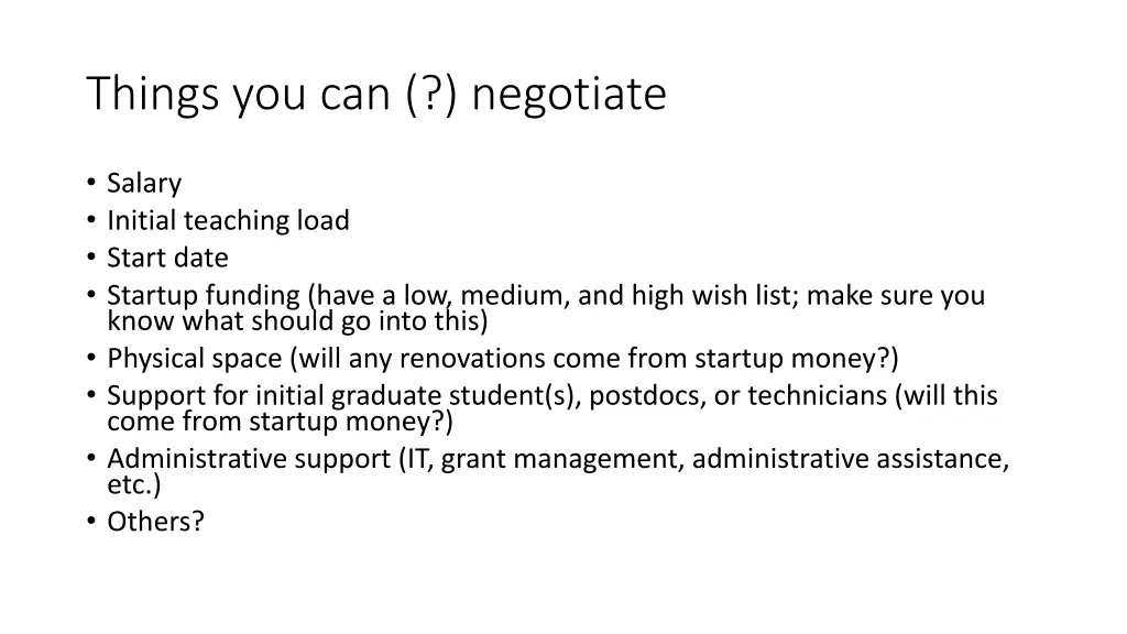 things you can negotiate