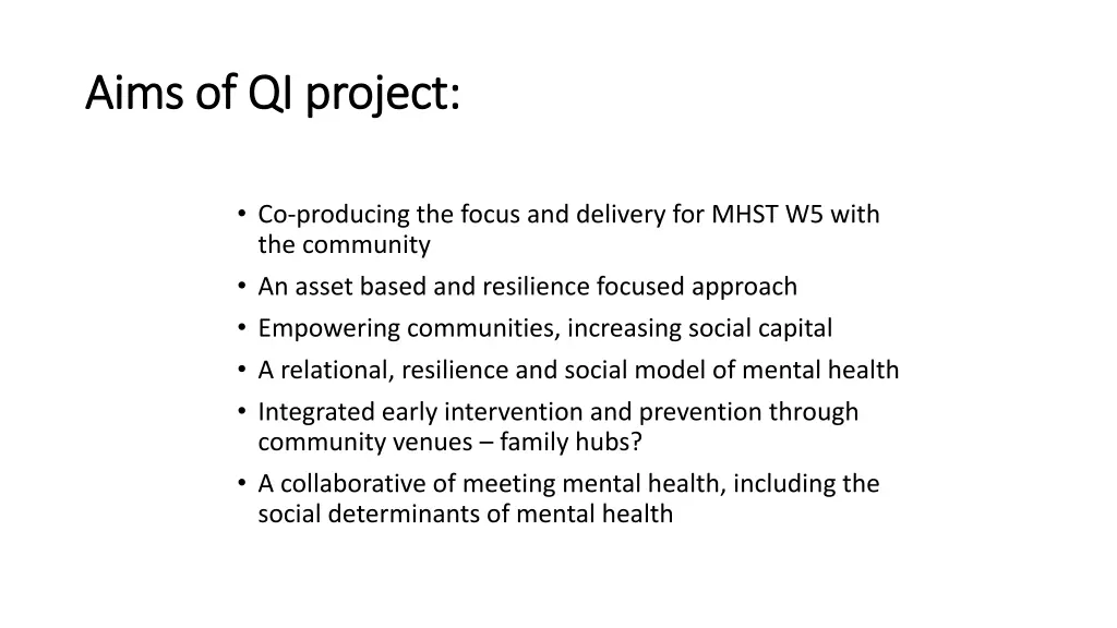 aims of qi project aims of qi project