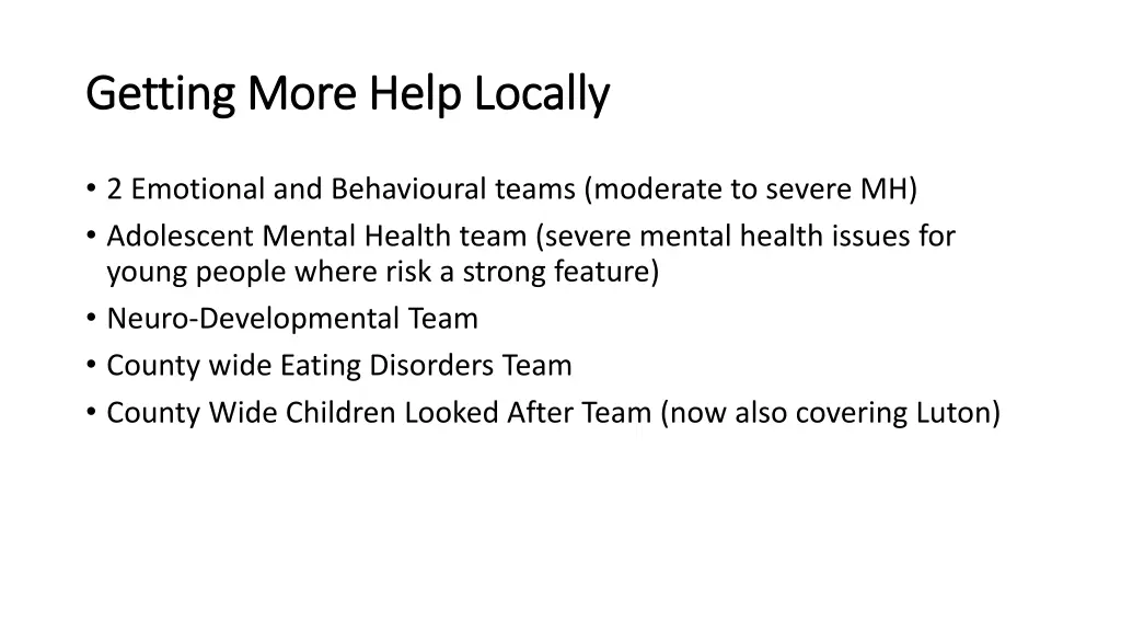 getting more help locally getting more help