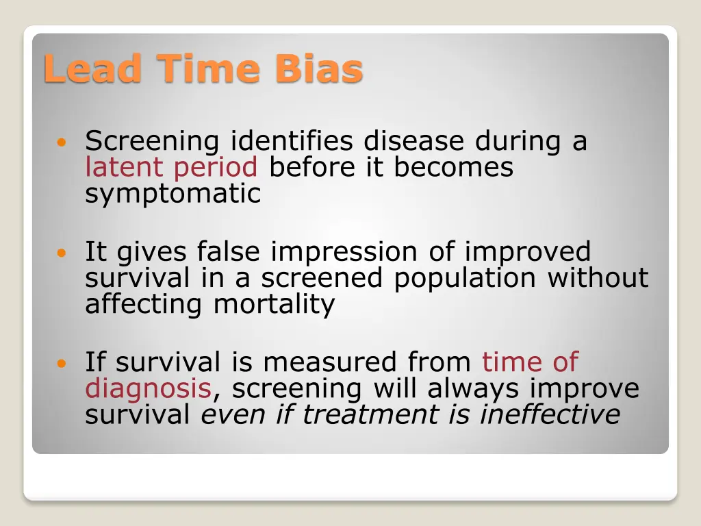 lead time bias