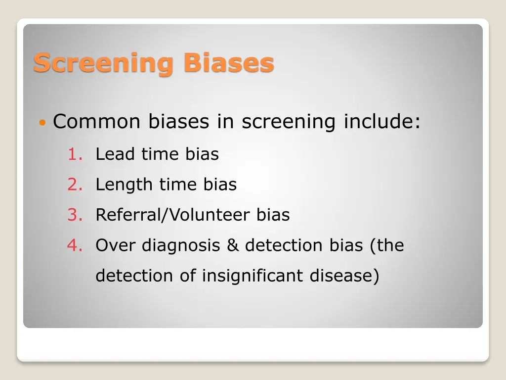 screening biases