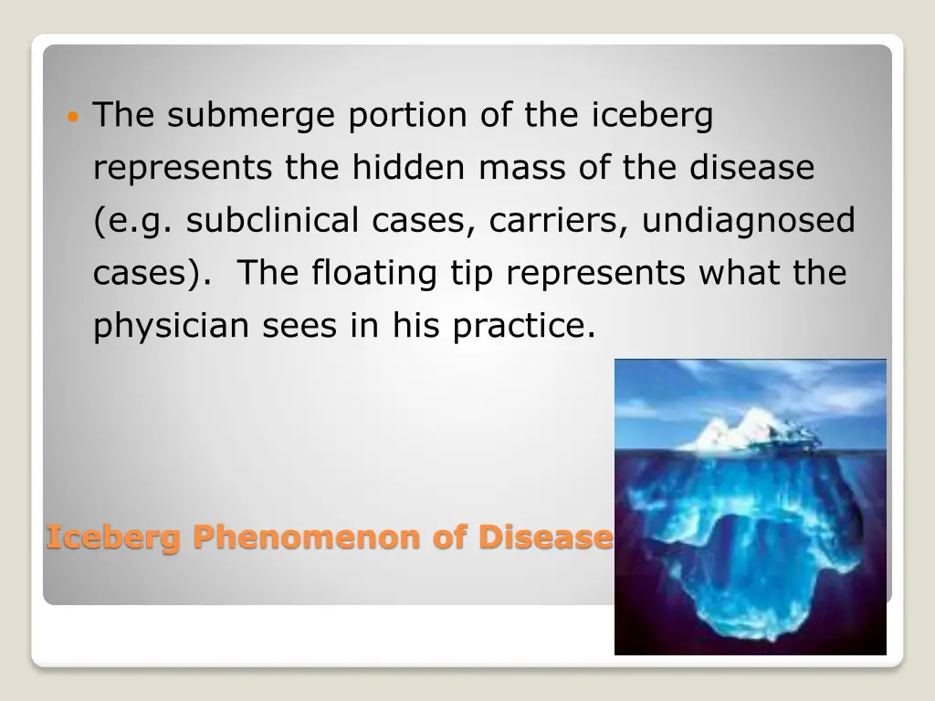 the submerge portion of the iceberg represents