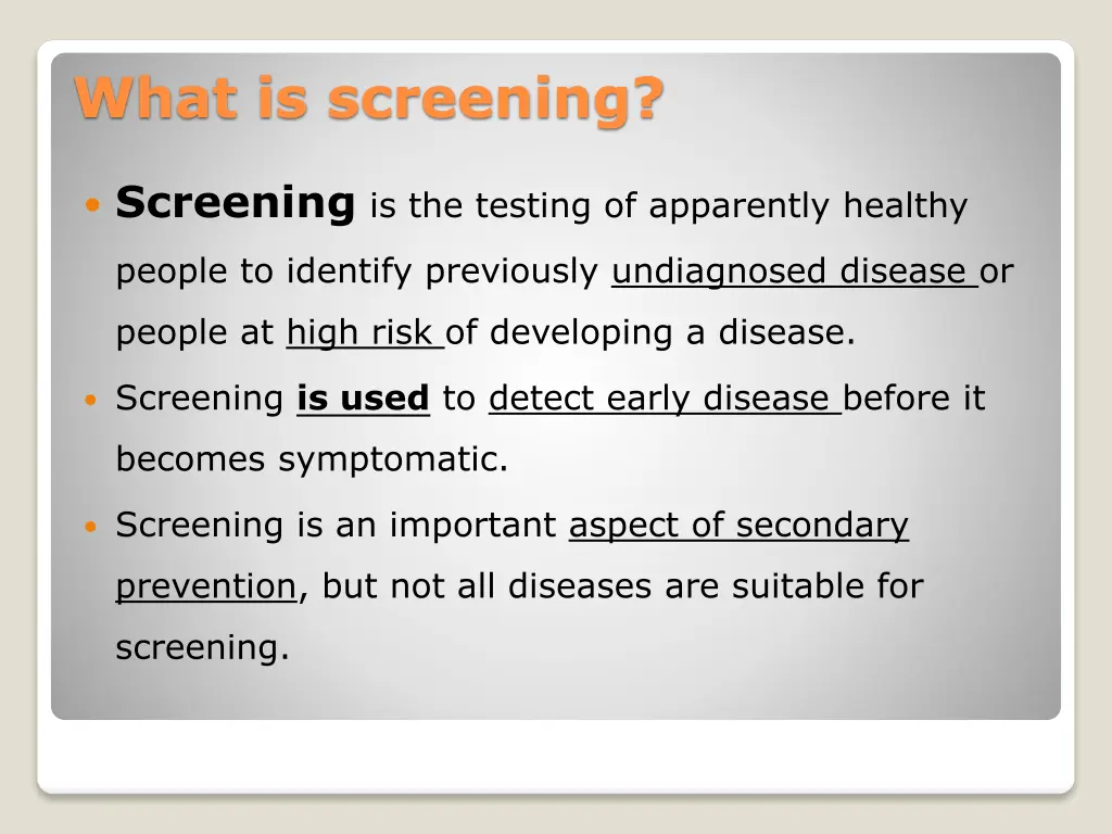 what is screening