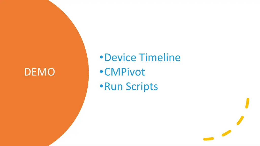 device timeline cmpivot run scripts