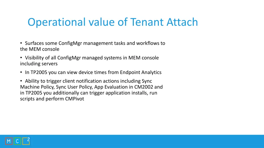 operational value of tenant attach