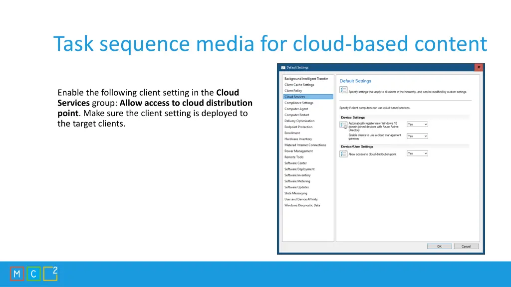 task sequence media for cloud based content