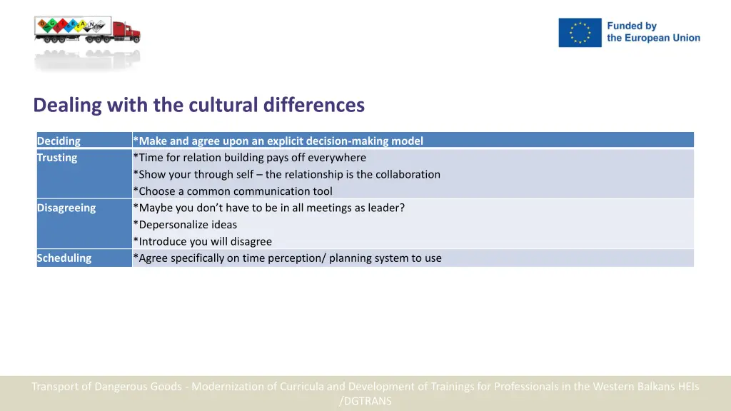 dealing with the cultural differences 1